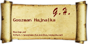Goszman Hajnalka névjegykártya